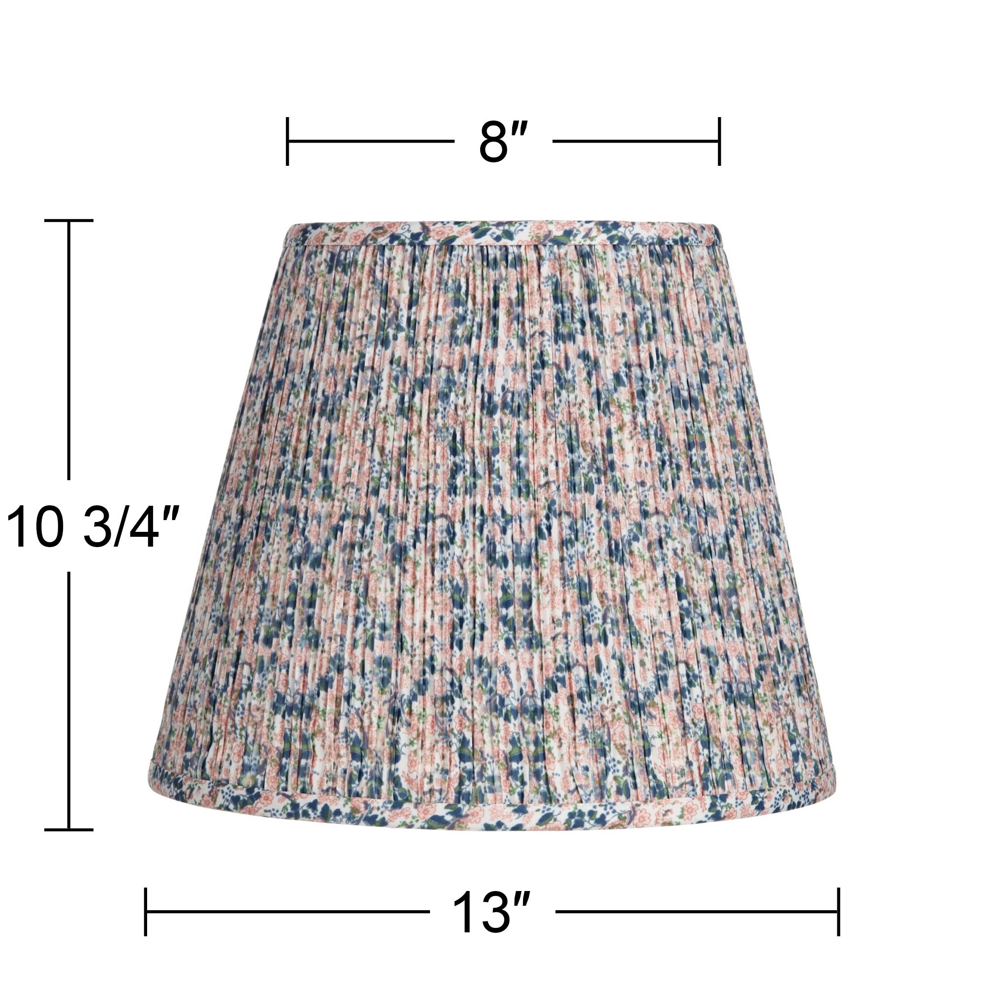 Springcrest Kasey Pink Blue Floral Shirred Empire Shade 8x13x11 (Spider)