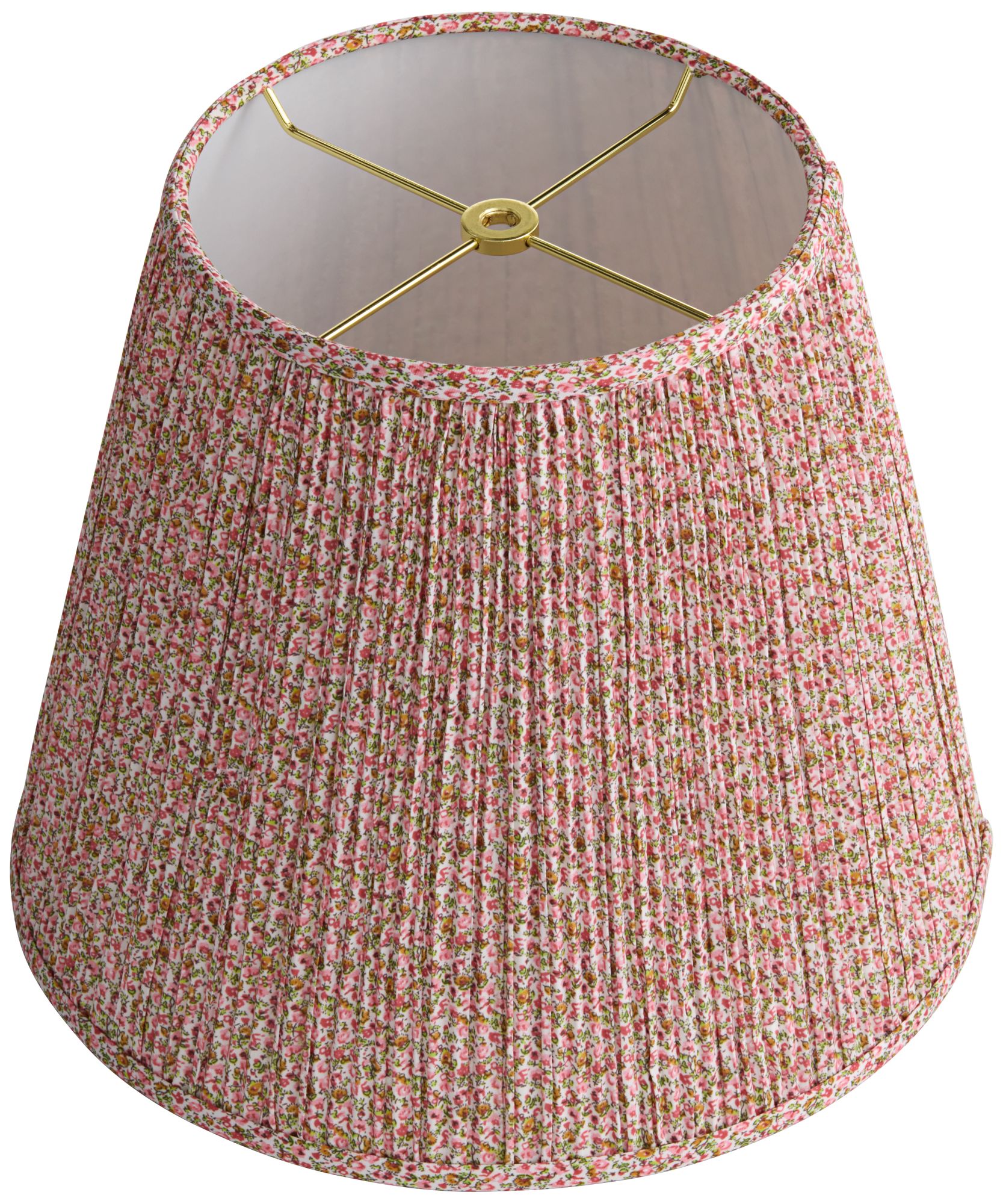 Springcrest Kasey Red Pink Floral Shirred Empire Shade 8x13x11 (Spider)