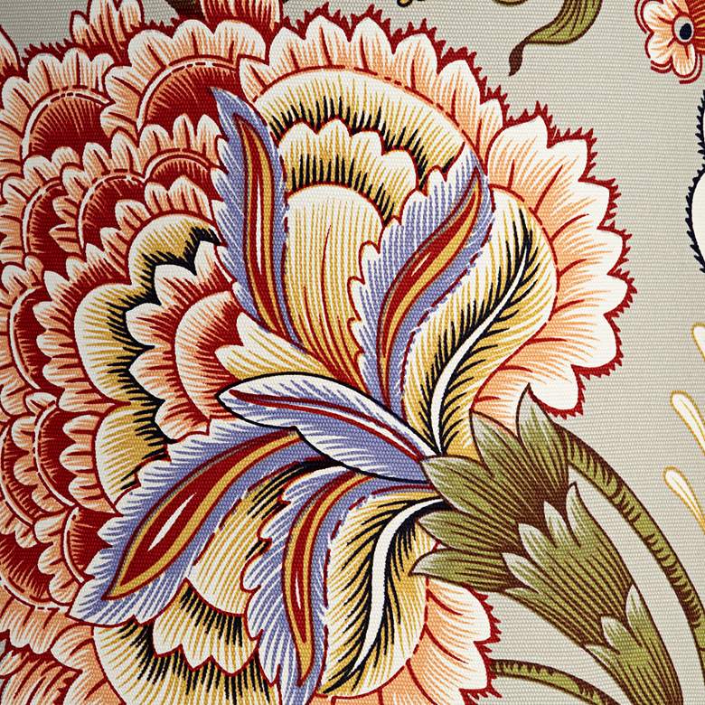 Image 2 Springcrest Katie Sage Green Flower Print Drum Shade 14x16x11.5 (Spider) more views