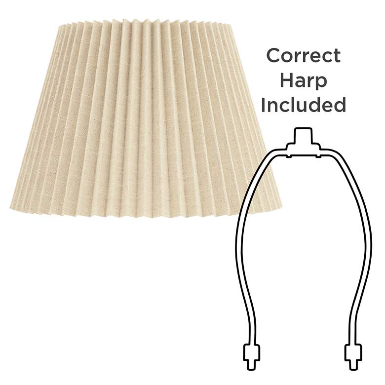 Image 6 Springcrest Kaya Beige Wide Pleated Lamp Shade 9x14.5x10 (Spider) more views