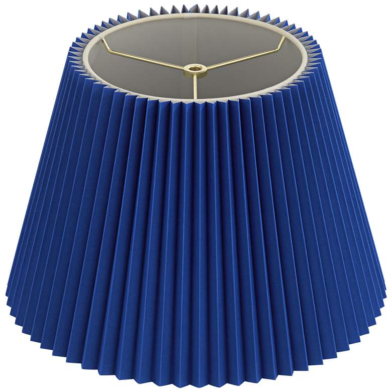 Image 4 Springcrest Kaya Blue Wide Pleated Lamp Shade 9x14.5x10 (Spider) more views