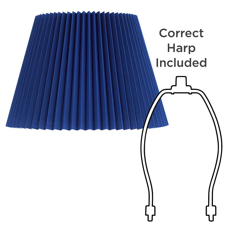 Image 6 Springcrest Kaya Blue Wide Pleated Lamp Shade 9x14.5x10 (Spider) more views
