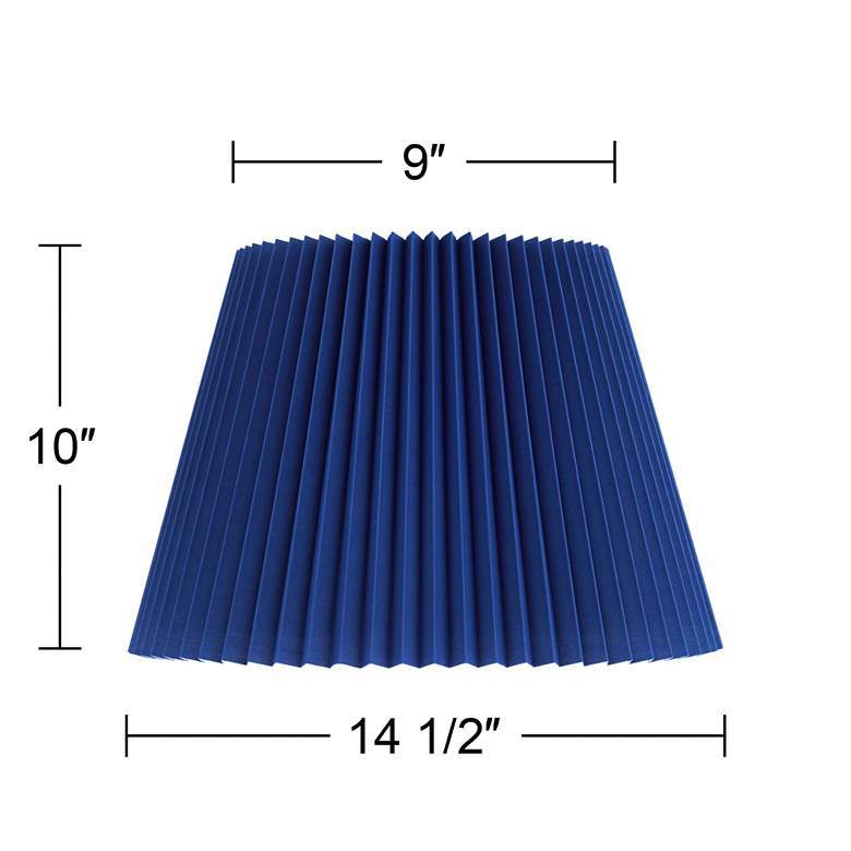 Image 7 Springcrest Kaya Blue Wide Pleated Lamp Shade 9x14.5x10 (Spider) more views