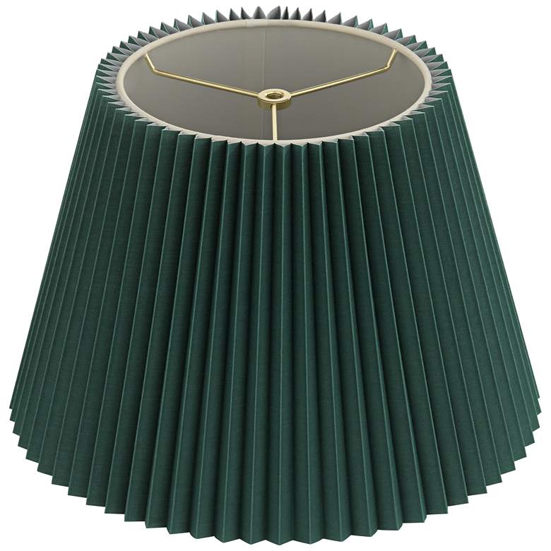 Image 4 Springcrest Kaya Green Wide Pleated Lamp Shade 9x14.5x10 (Spider) more views
