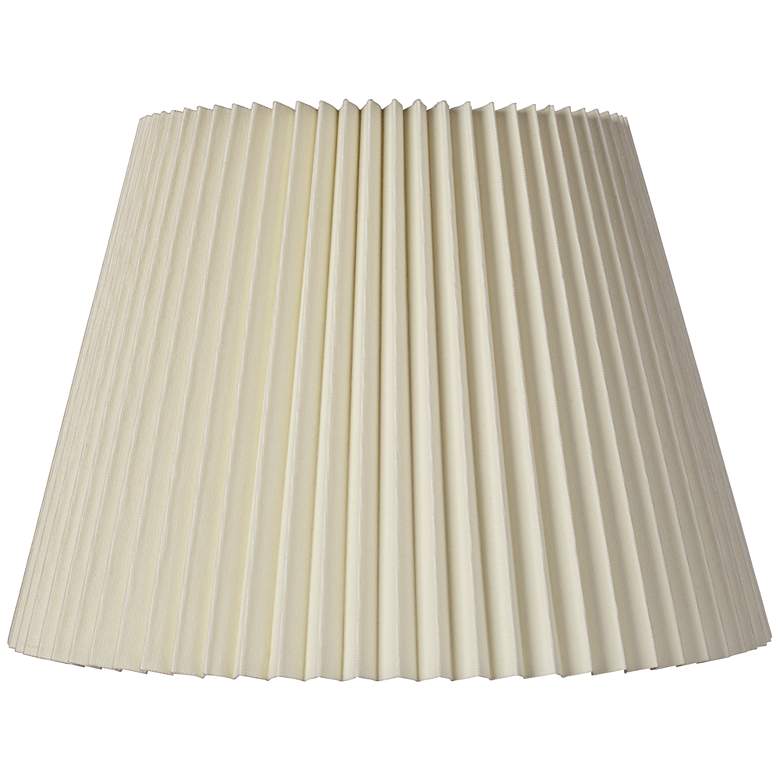Image 1 Springcrest Kaya Off-White Linen Knife Pleat Lamp Shade 9x14.5x10 (Spider)