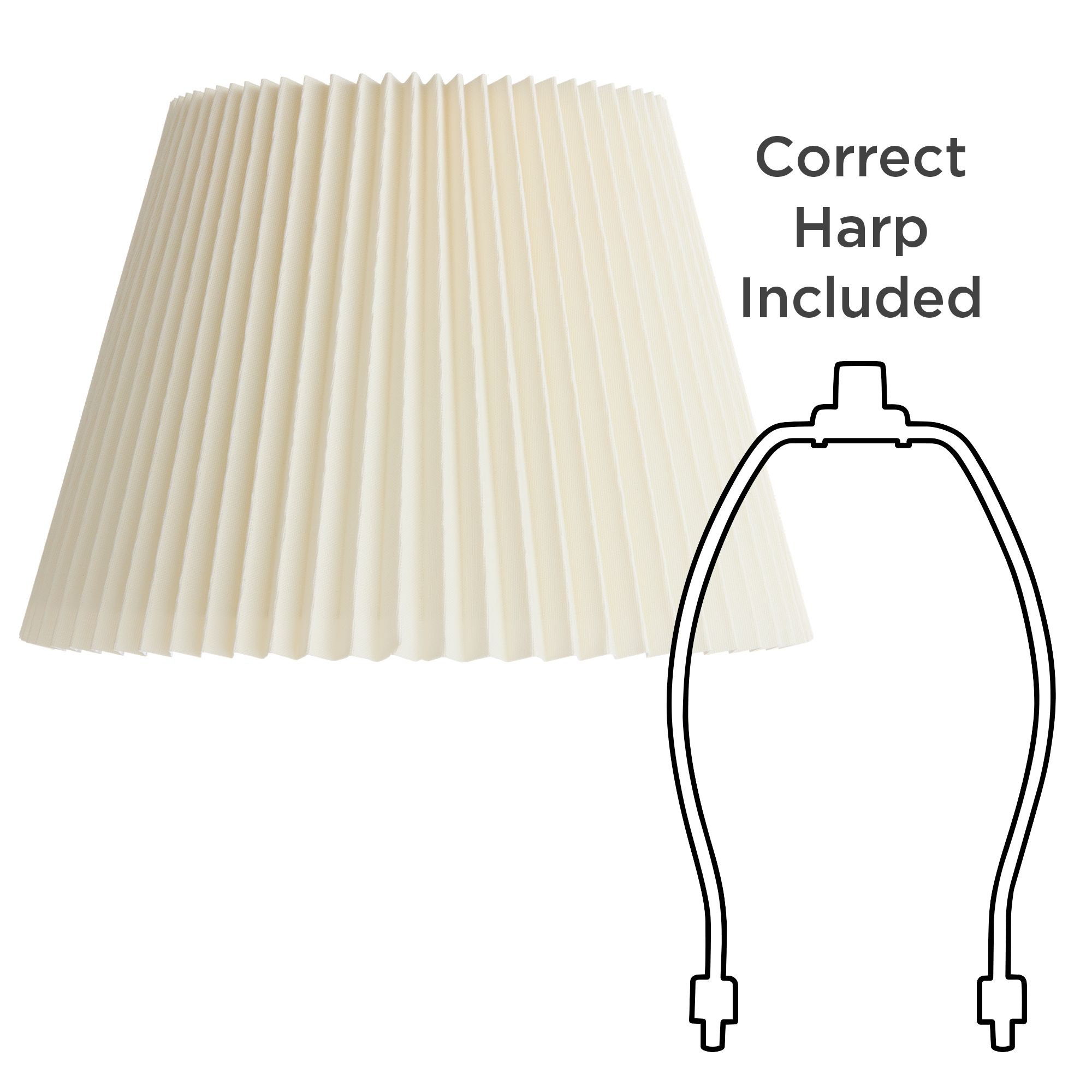 Springcrest Kaya Off-White Linen Knife Pleat Lamp Shade 9x14.5x10 (Spider)