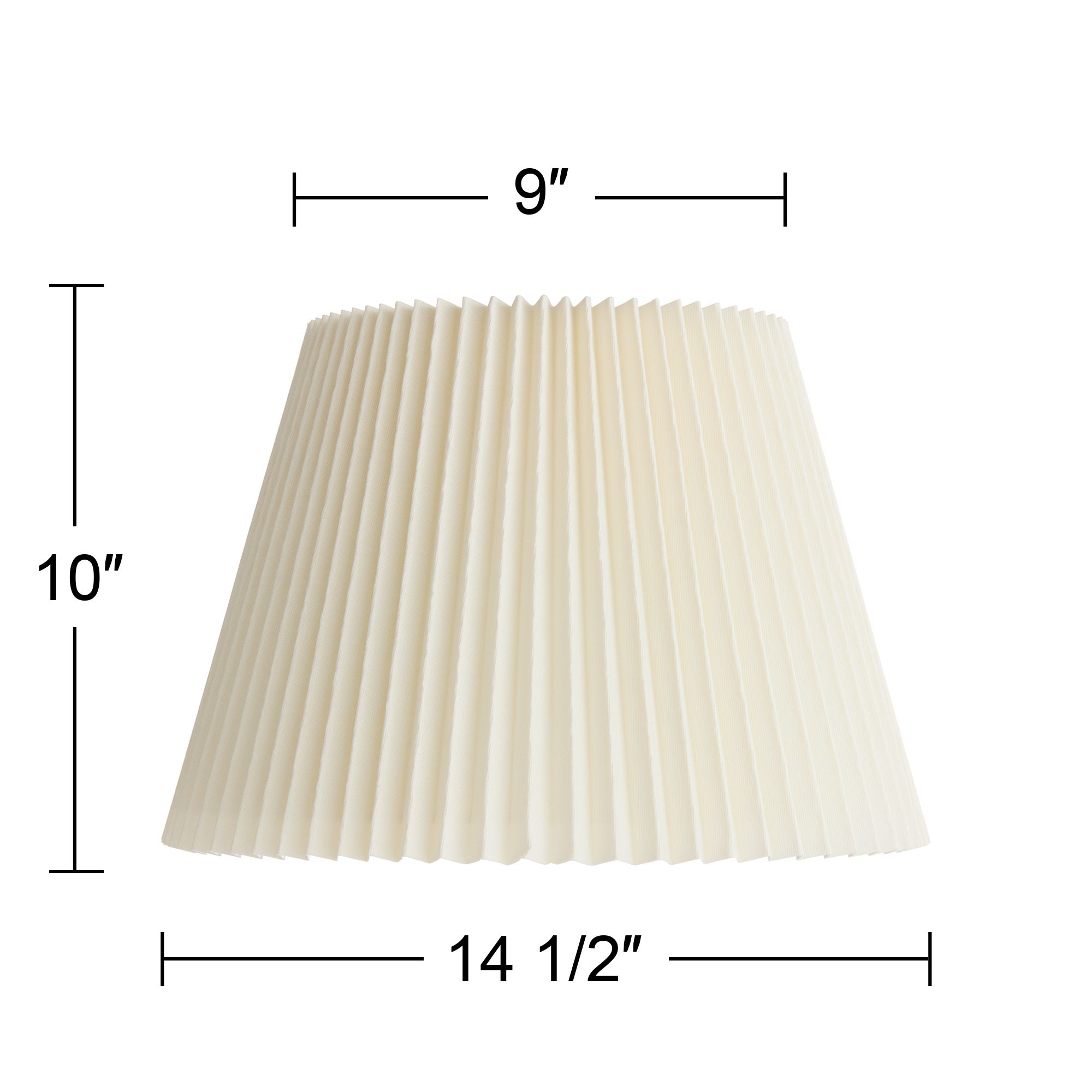 Springcrest Kaya Off-White Linen Knife Pleat Lamp Shade 9x14.5x10 (Spider)
