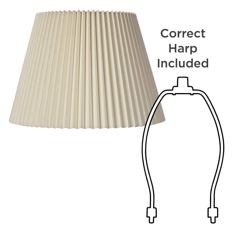 Image 6 Springcrest Kaya Off-White Linen Knife Pleat Lamp Shade 9x14.5x10 (Spider) more views