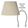 6_Springcrest Kaya Off-White Linen Knife Pleat Lamp Shade 9x14.5x10 (Spider) more views
