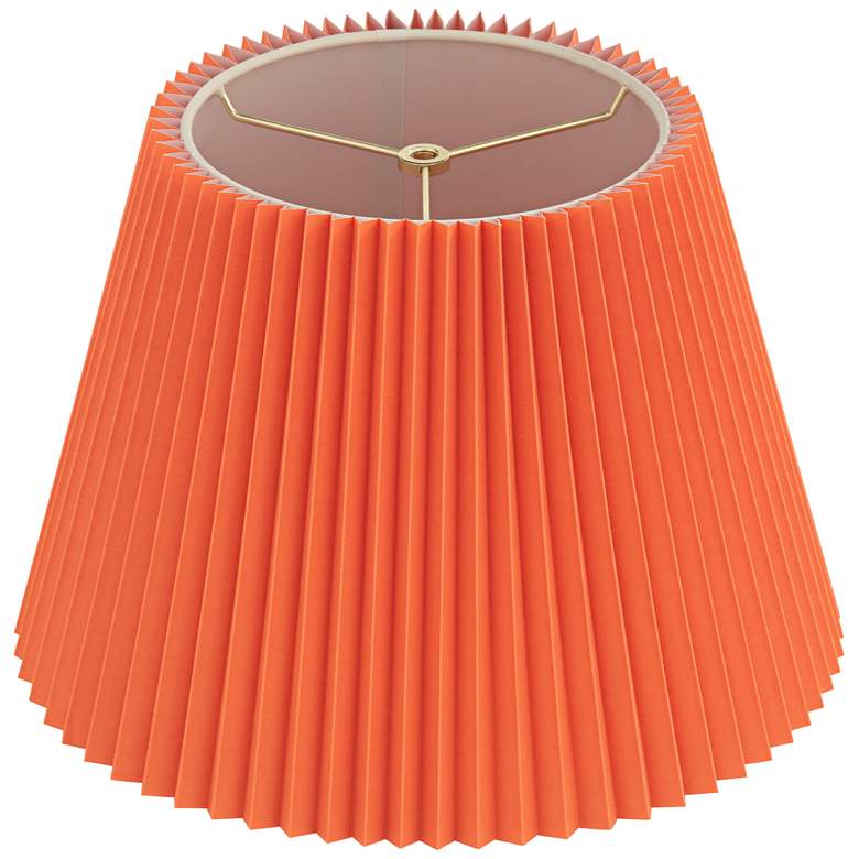 Image 4 Springcrest Kaya Orange Pleated Empire Lamp Shade 9x14.5x9.75 (Spider) more views