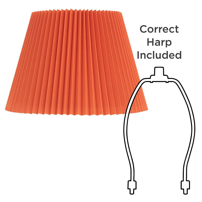 Image 6 Springcrest Kaya Orange Pleated Empire Lamp Shade 9x14.5x9.75 (Spider) more views