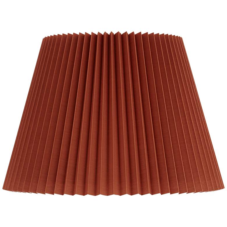 Image 1 Springcrest Kaya Rust Brown Wide Pleated Lamp Shade 9x14.5x10 (Spider)