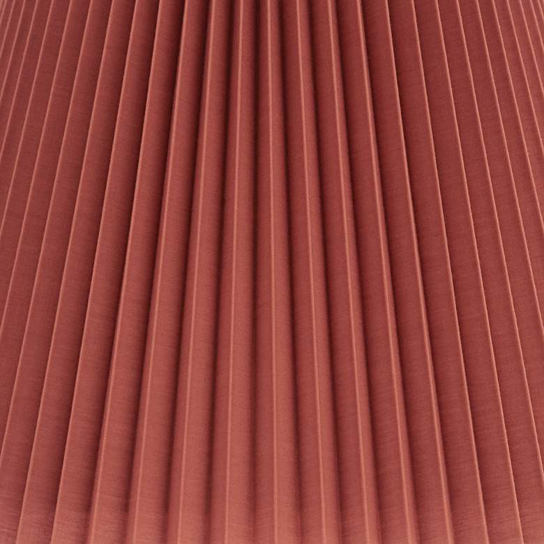 Image 2 Springcrest Kaya Rust Brown Wide Pleated Lamp Shade 9x14.5x10 (Spider) more views