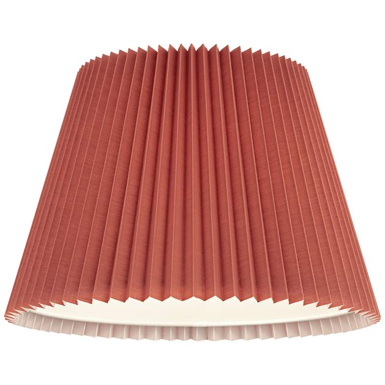 Image 3 Springcrest Kaya Rust Brown Wide Pleated Lamp Shade 9x14.5x10 (Spider) more views