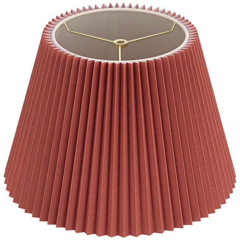 Image 4 Springcrest Kaya Rust Brown Wide Pleated Lamp Shade 9x14.5x10 (Spider) more views