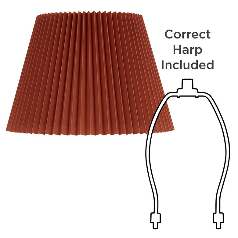 Image 6 Springcrest Kaya Rust Brown Wide Pleated Lamp Shade 9x14.5x10 (Spider) more views