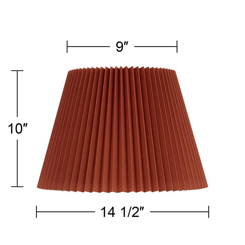 Image 7 Springcrest Kaya Rust Brown Wide Pleated Lamp Shade 9x14.5x10 (Spider) more views