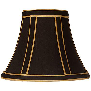 Springcrest Keely Black with Gold Trim Bell Mini Lamp Shade 3x6x5 (Clip-On)