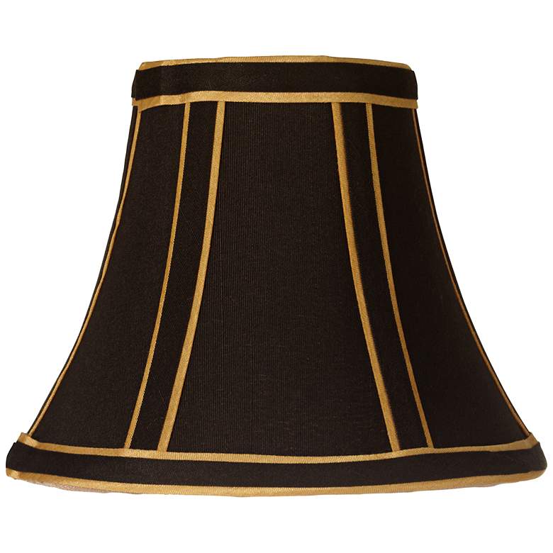 Image 1 Springcrest Keely Black with Gold Trim Bell Mini Lamp Shade 3x6x5 (Clip-On)