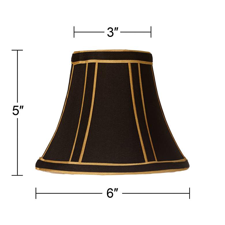 Image 5 Springcrest Keely Black with Gold Trim Bell Mini Lamp Shade 3x6x5 (Clip-On) more views