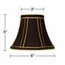 5_Springcrest Keely Black with Gold Trim Bell Mini Lamp Shade 3x6x5 (Clip-On) more views