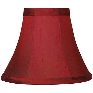 Springcrest Keely Red Dupioni Mini Bell Lamp Shade 3x6x5 (Clip-On)
