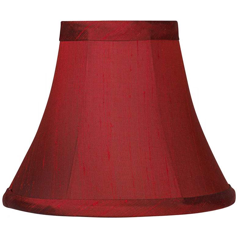 Image 2 Springcrest Keely Red Dupioni Mini Bell Lamp Shade 3x6x5 (Clip-On)