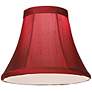 3_Springcrest Keely Red Dupioni Mini Bell Lamp Shade 3x6x5 (Clip-On) more views