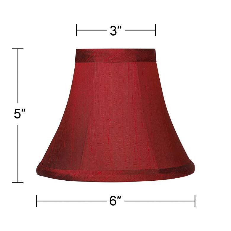 Image 6 Springcrest Keely Red Dupioni Mini Bell Lamp Shade 3x6x5 (Clip-On) more views