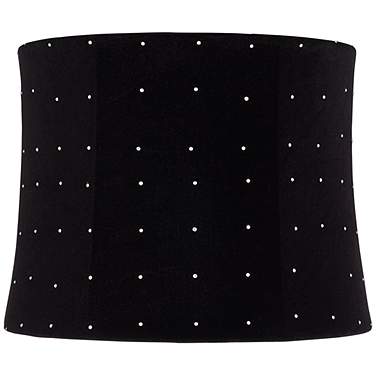 Springcrest Kensing Black Velvet Softback Drum Lamp Shade 12x13x10 (Spider)