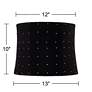 6_Springcrest Kensing Black Velvet Softback Drum Lamp Shade 12x13x10 (Spider) more views