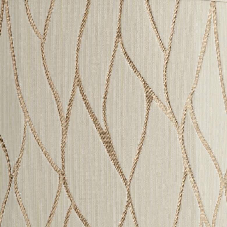 Image 2 Springcrest Kinmen Cream Leaf Pattern Drum Shade 15 1/4 x 16 x 11 (Spider) more views