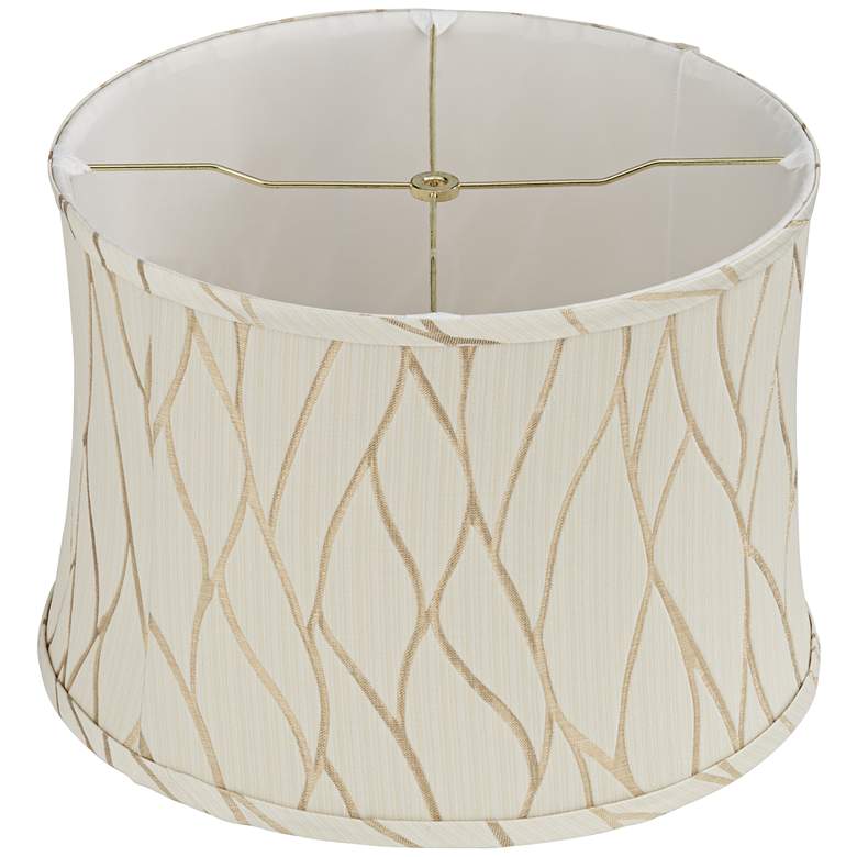 Image 4 Springcrest Kinmen Cream Leaf Pattern Drum Shade 15 1/4 x 16 x 11 (Spider) more views