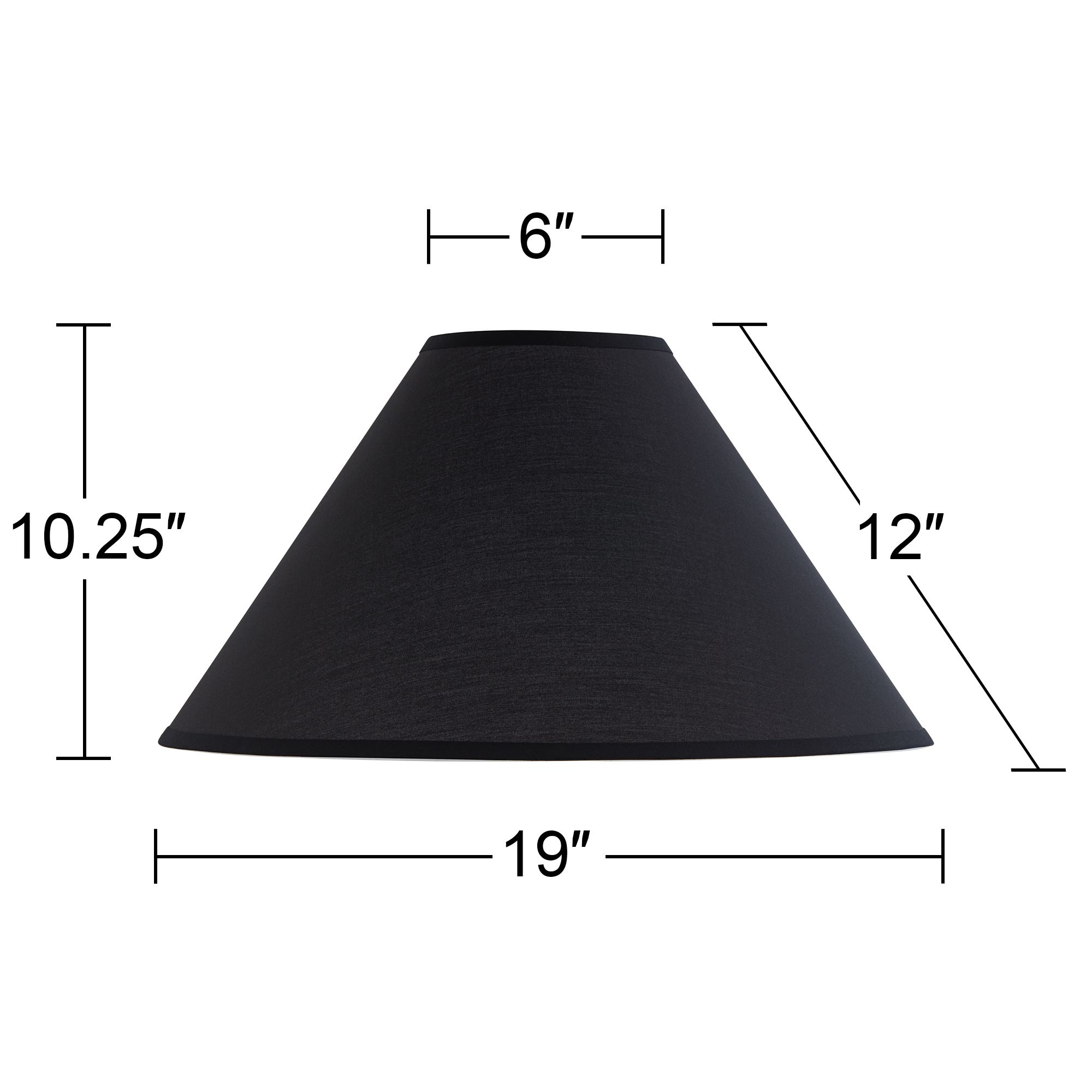 Springcrest Laine Black Chimney Empire Lamp Shade 6x19x12 (Spider)