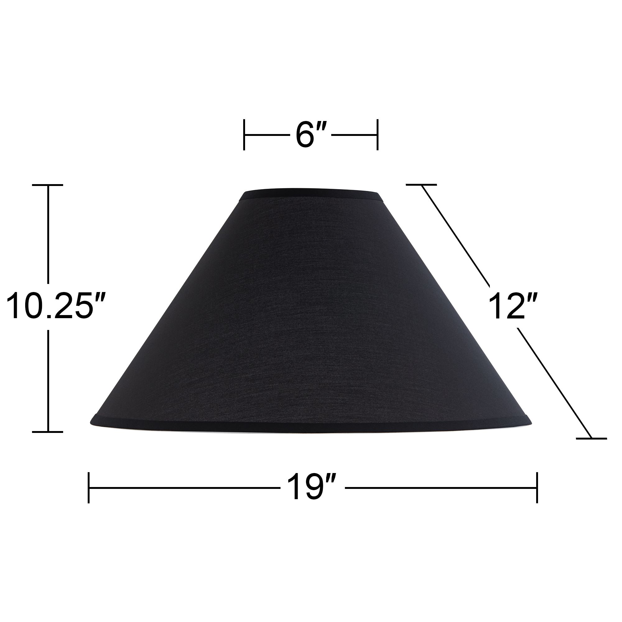 Springcrest Laine Black Chimney Empire Lamp Shade 6x19x12 (Spider)