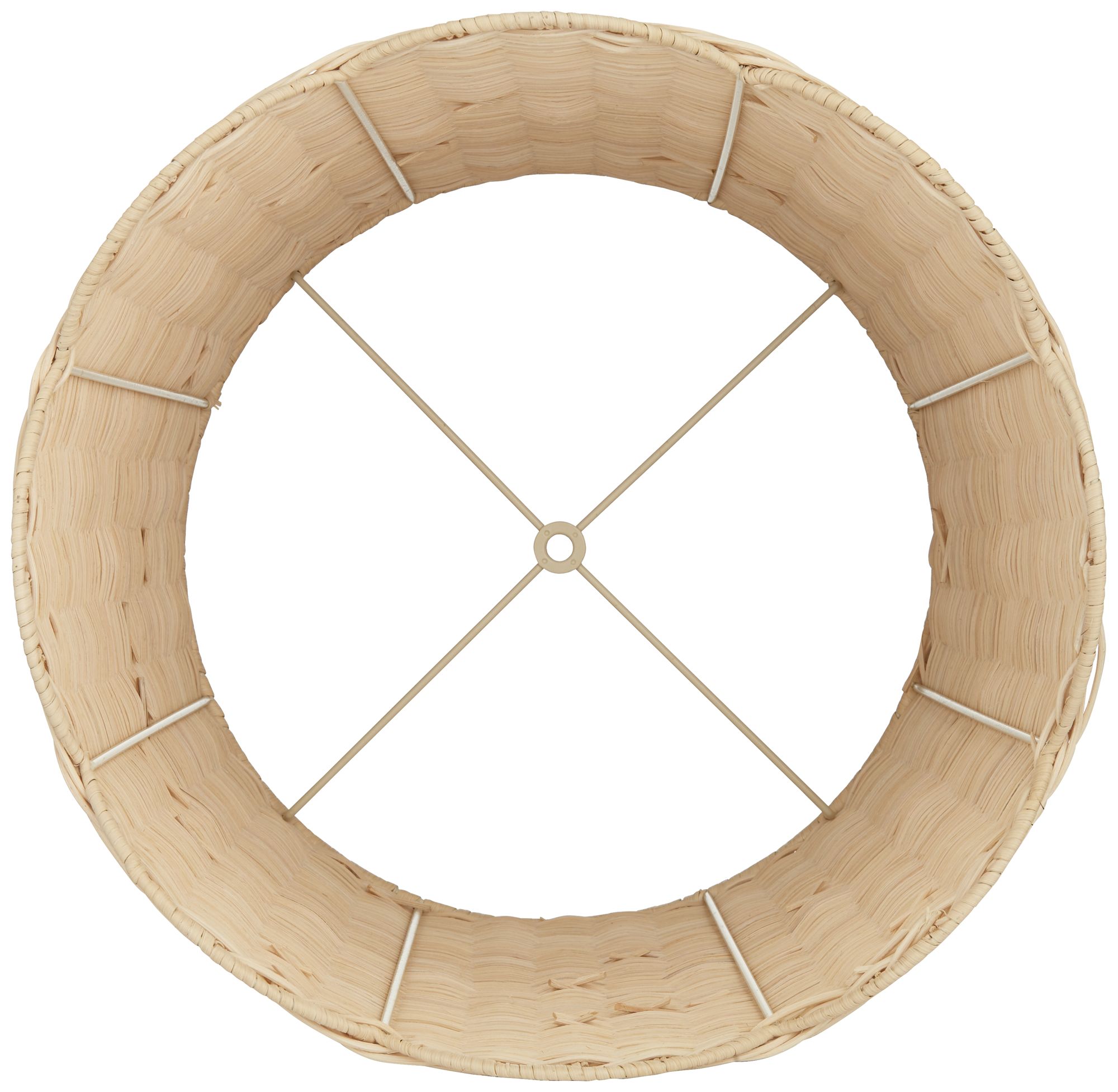 Image 5 Springcrest Lessie Unbleached Rattan Drum Lamp Shade 13x15.5x11.75 (Spider) more views