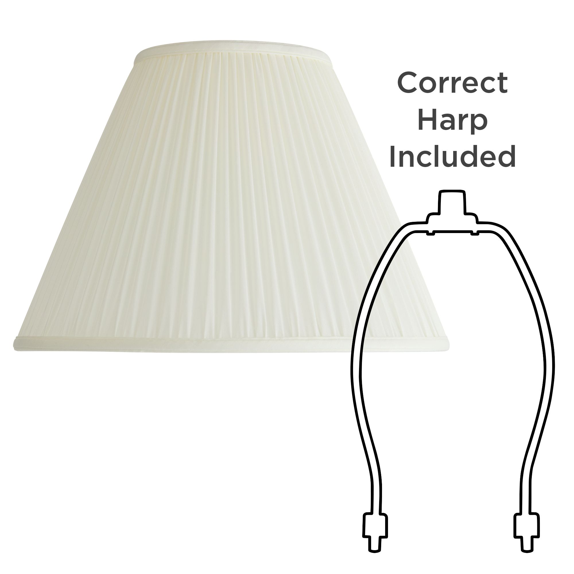 Springcrest Lidia Off-White Mushroom Pleated Empire Shade 7x16x12 (Spider)