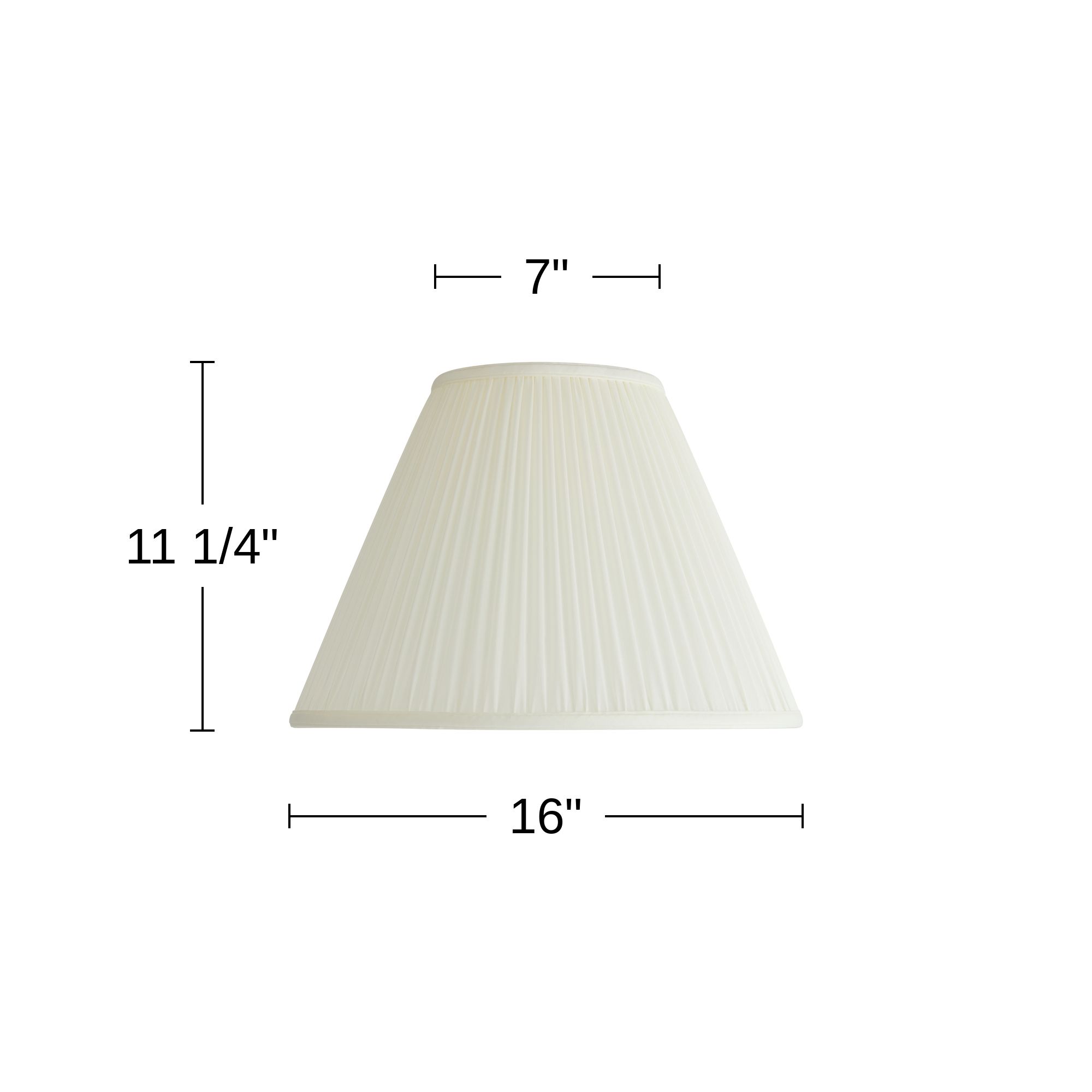 Springcrest Lidia Off-White Mushroom Pleated Empire Shade 7x16x12 (Spider)