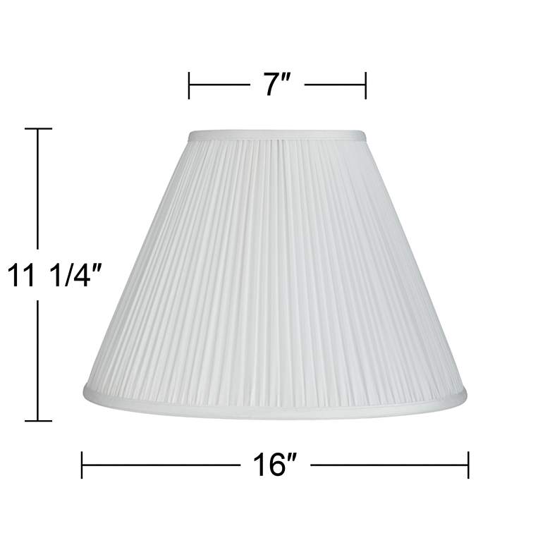 Image 6 Springcrest Lidia White Mushroom Pleated Empire Lamp Shade 7x16x12 (Spider) more views
