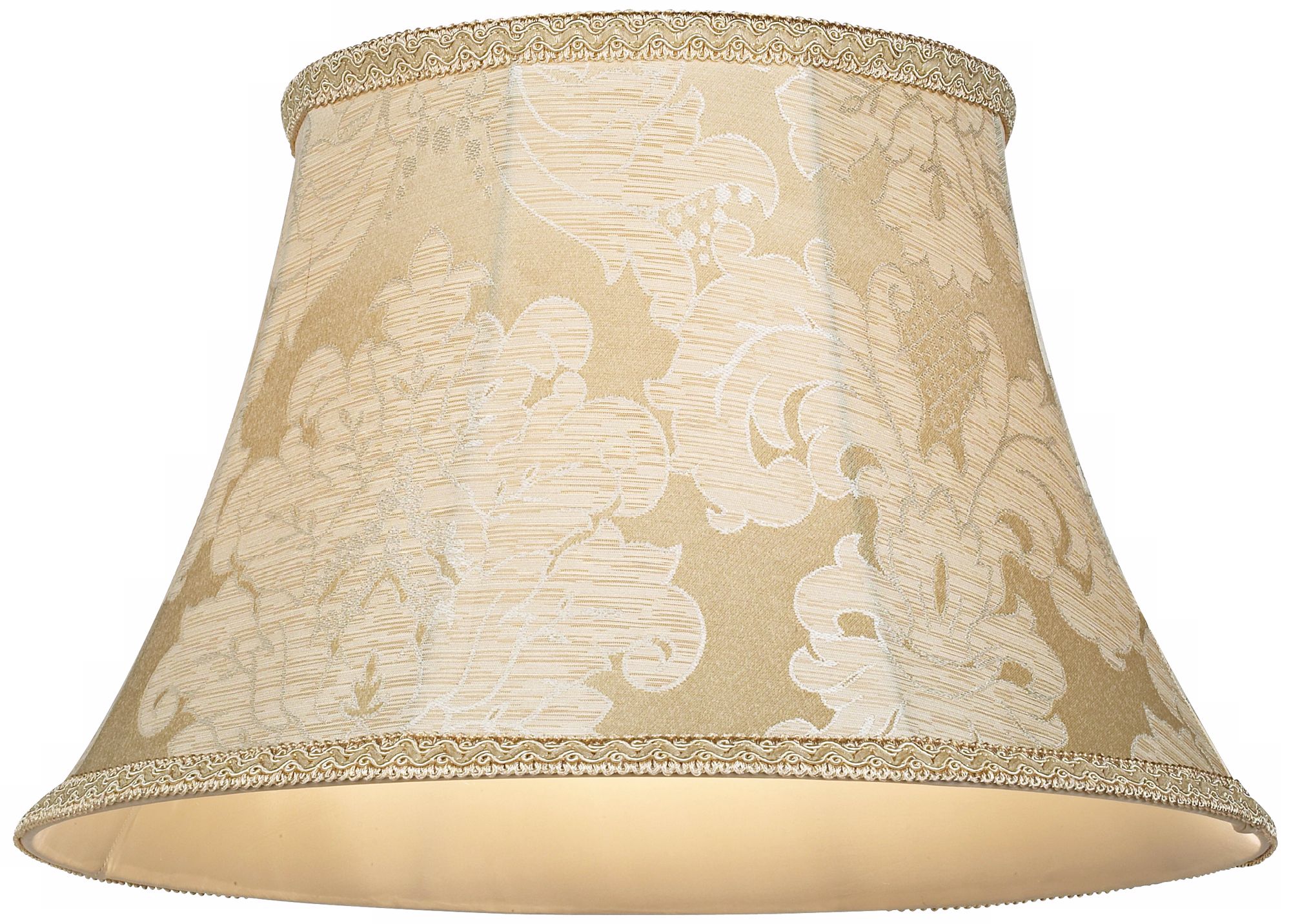 Image 2 Springcrest Lilla Ivory Brocade Pattern Bell Lamp Shade 10x17x11 (Spider) more views
