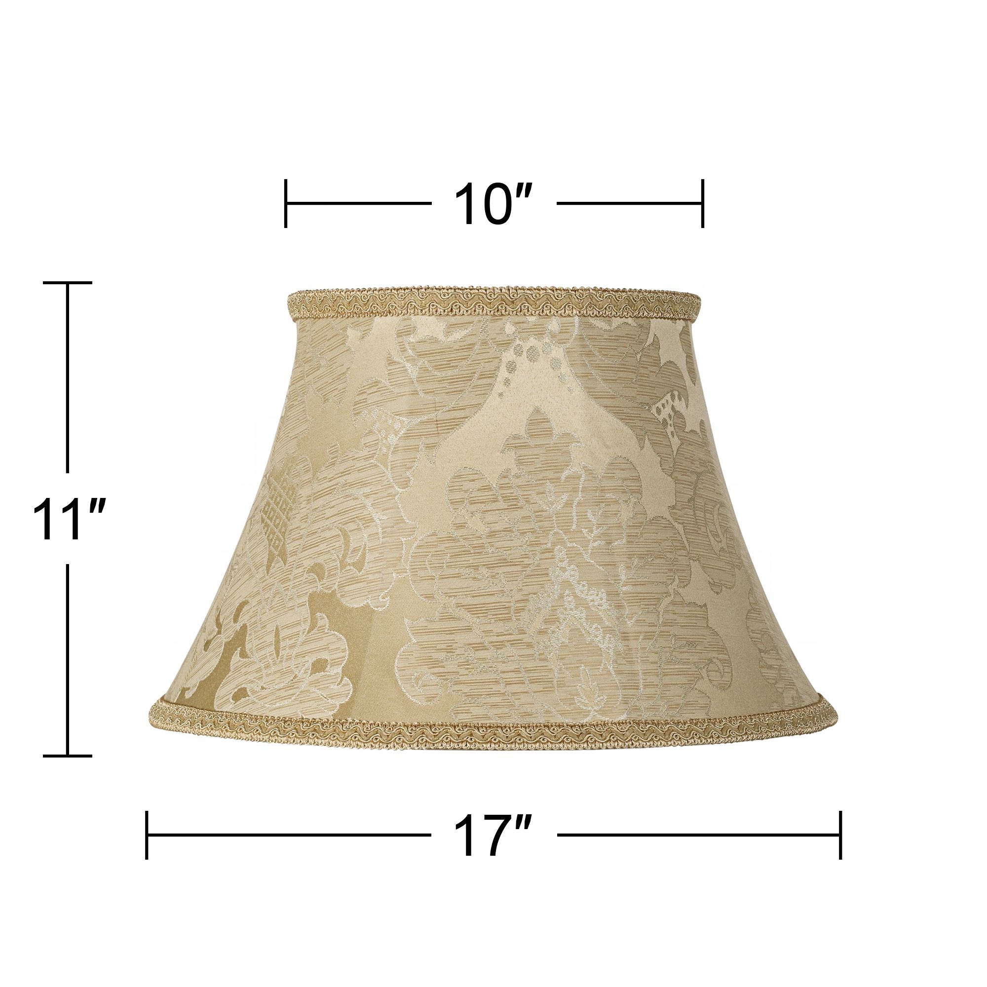 Image 5 Springcrest Lilla Ivory Brocade Pattern Bell Lamp Shade 10x17x11 (Spider) more views