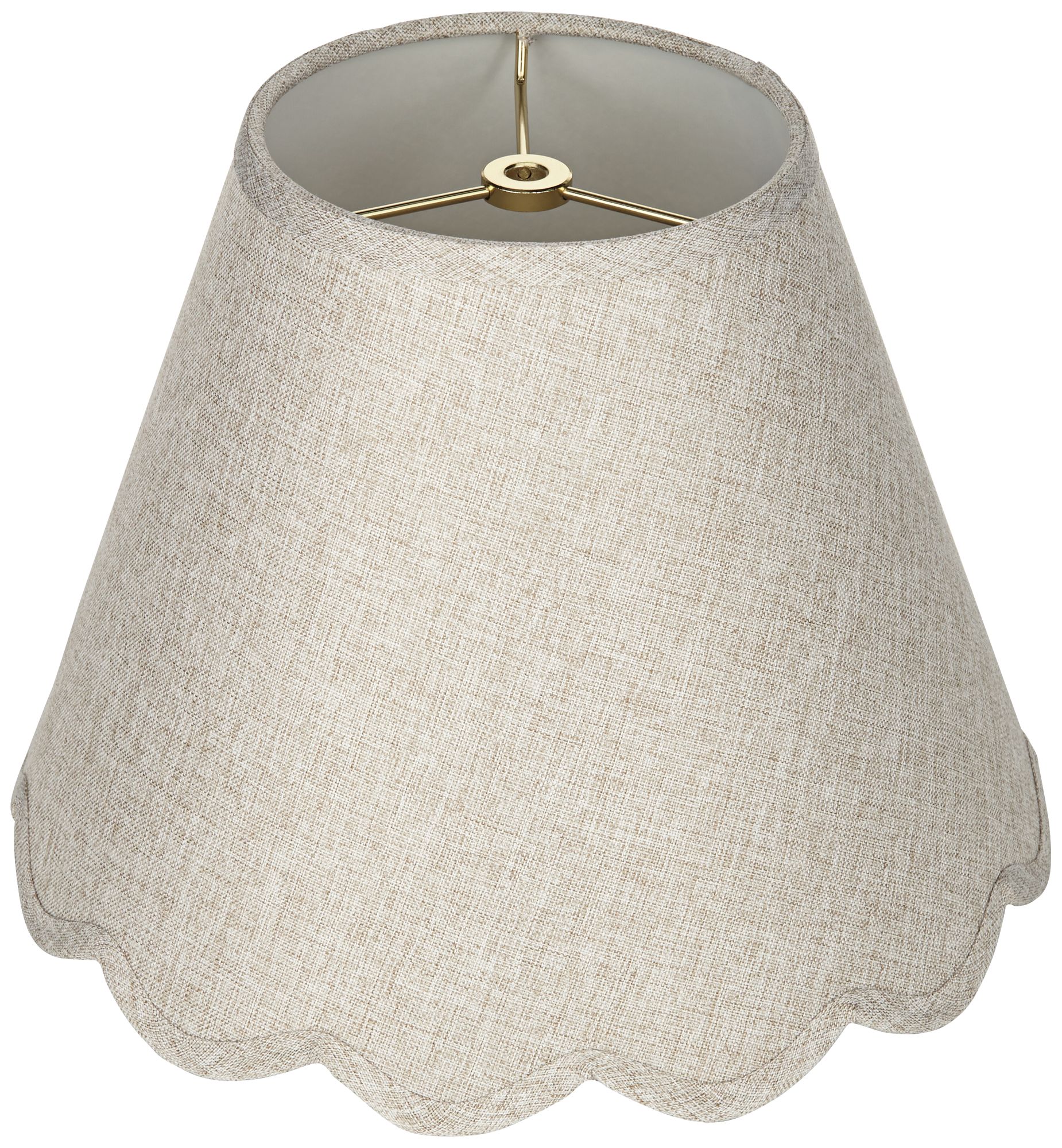 Image 4 Springcrest Lina Soft Beige Scallop Empire Lamp Shade 6x12x9.5 (Spider) more views