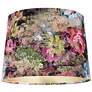 3_Springcrest Lindy Black Floral Velvet Drum Lamp Shade 13x15x11 (Spider) more views