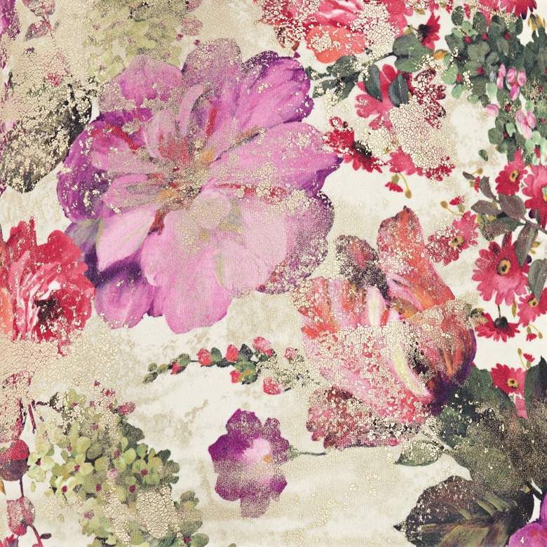 Image 2 Springcrest Lindy Cream Floral Velvet Drum Lamp Shade 13x15x11 (Spider) more views