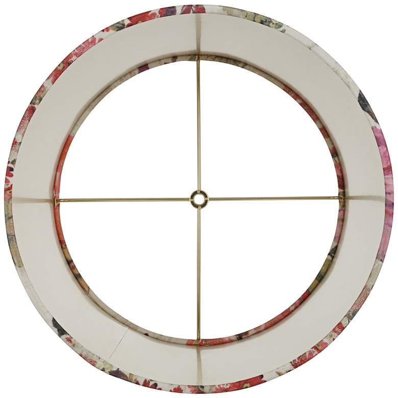 Image 5 Springcrest Lindy Cream Floral Velvet Drum Lamp Shade 13x15x11 (Spider) more views