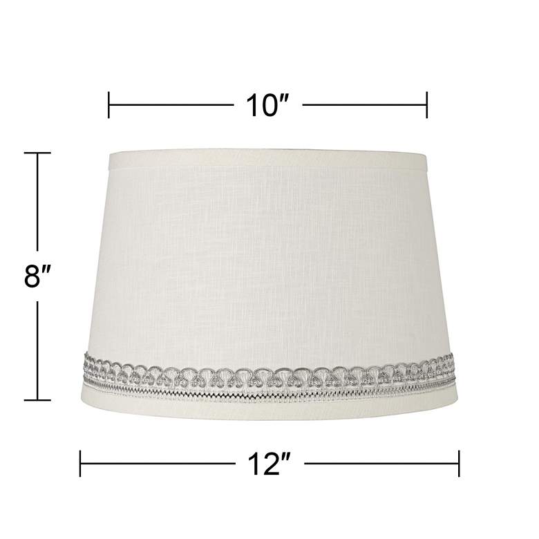 Image 3 Springcrest Linen Lamp Shade with Silver Looped Trim 10x12x8 (Spider) more views
