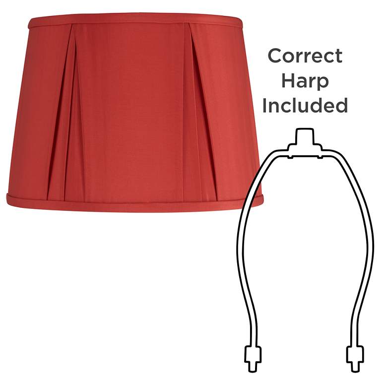 Image 6 Springcrest Linn Brick Red Pinch Pleat Lamp Shade 12x14.5x10.5 (Spider) more views