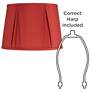 6_Springcrest Linn Brick Red Pinch Pleat Lamp Shade 12x14.5x10.5 (Spider) more views