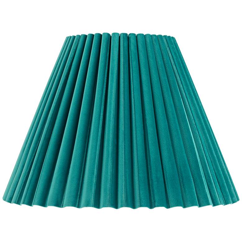 Image 1 Springcrest Lita Green Velvet Pleated Lamp Shade 7x15x10 (Spider)