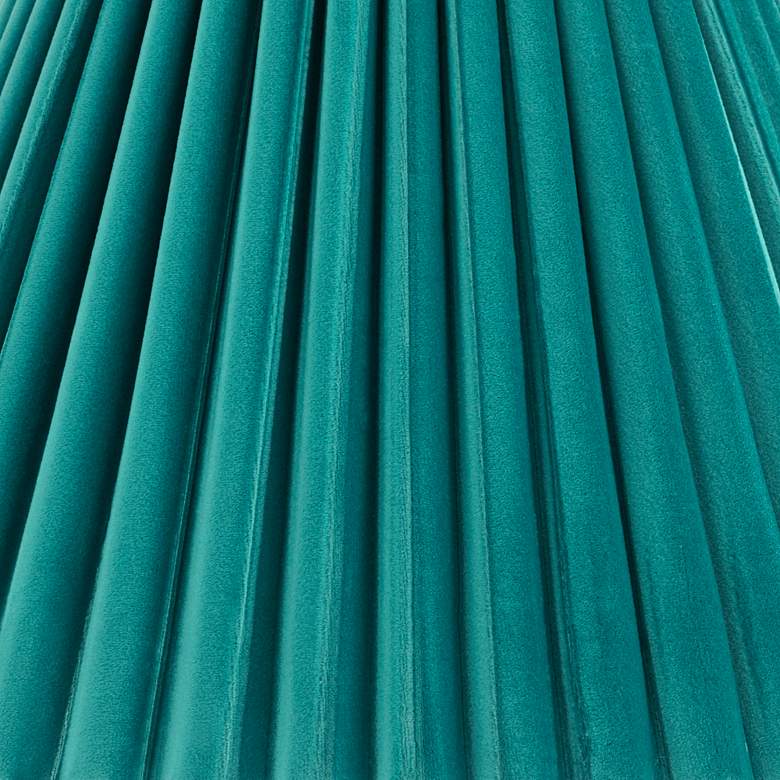 Image 2 Springcrest Lita Green Velvet Pleated Lamp Shade 7x15x10 (Spider) more views